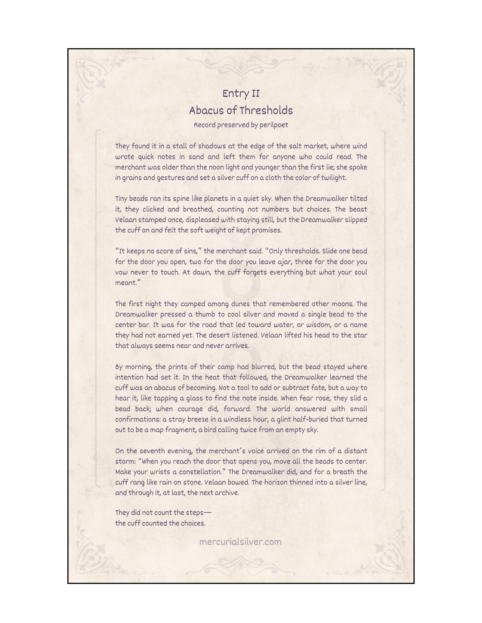 Abacus of Thresholds