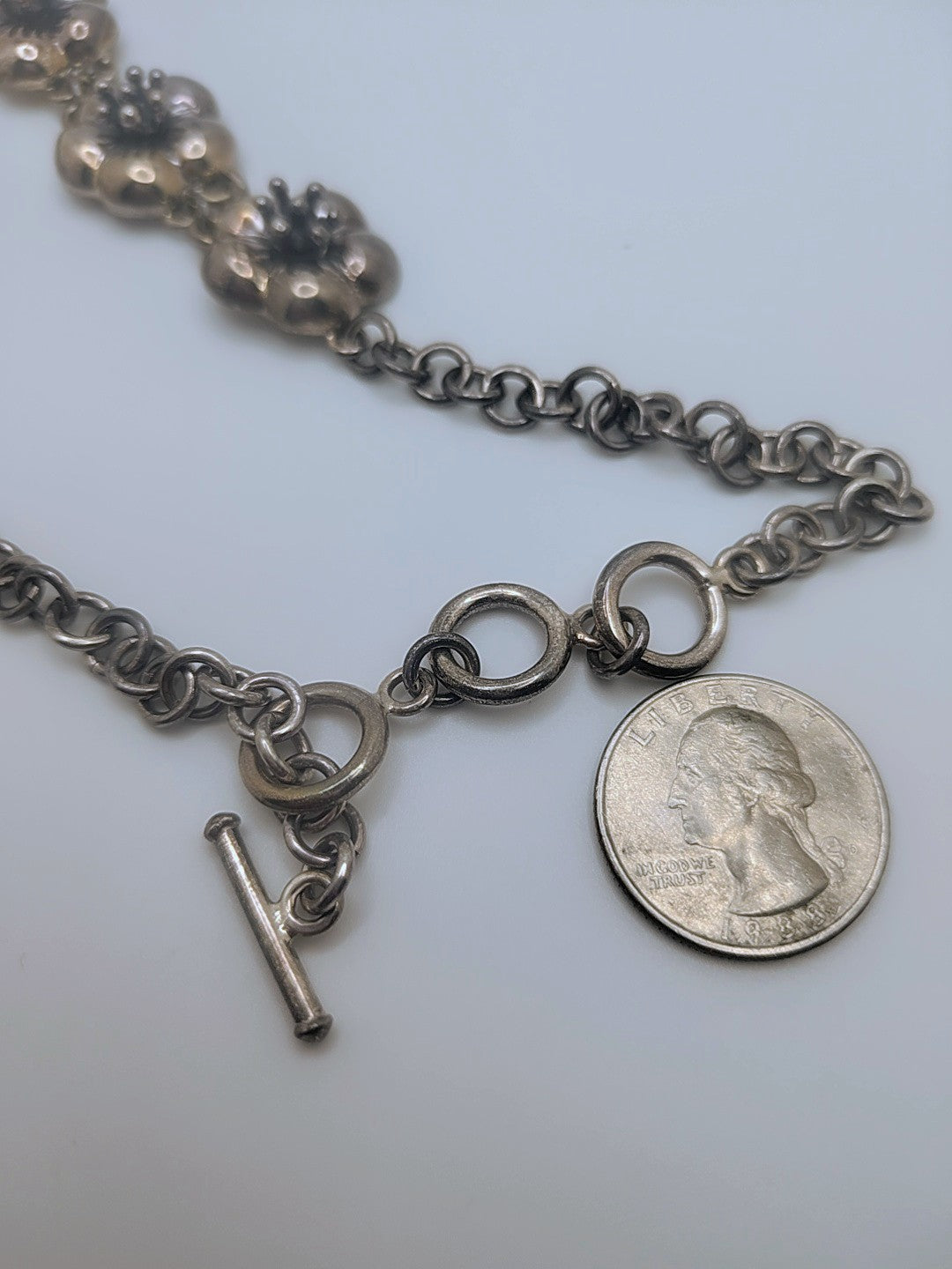 Starbloom Hibiscus Necklace — Vintage CII Mexico Sterling, 77.03g