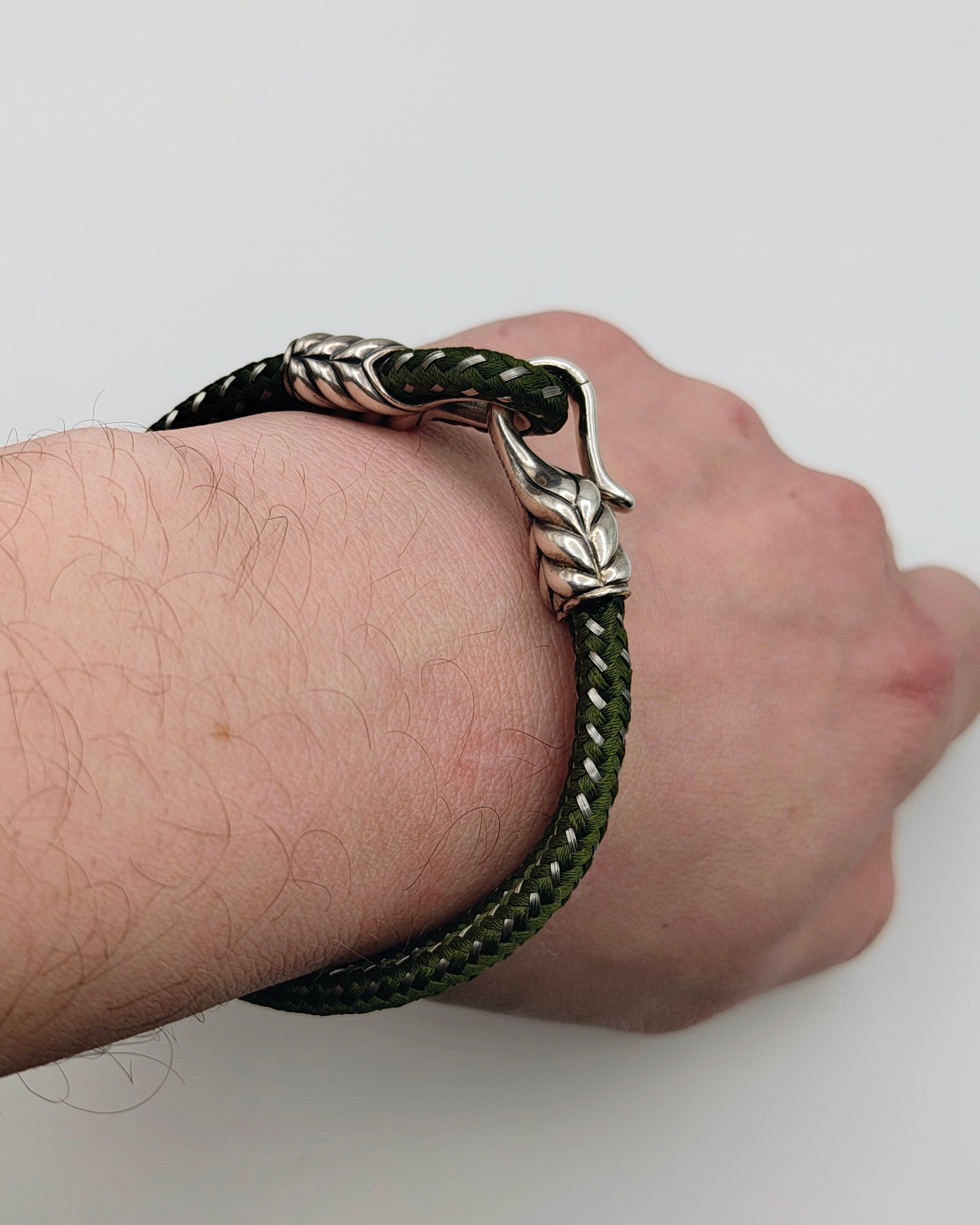 Verdant Tether — David Yurman Sterling Braided Hook Bracelet