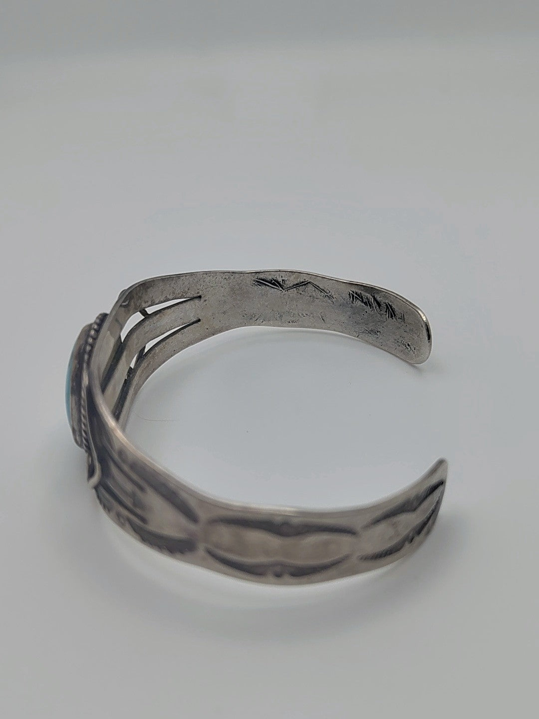 River Map Turquoise Cuff — Vintage Sterling, 18.91g