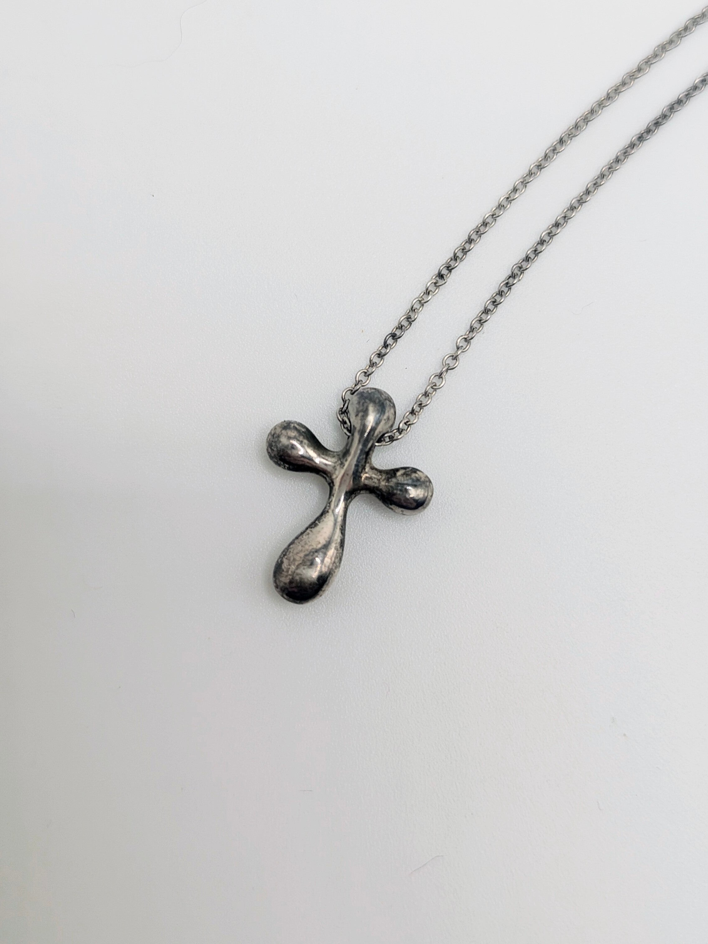 Tiffany & Co. Elsa Peretti Sterling Silver Teardrop Cross Necklace
