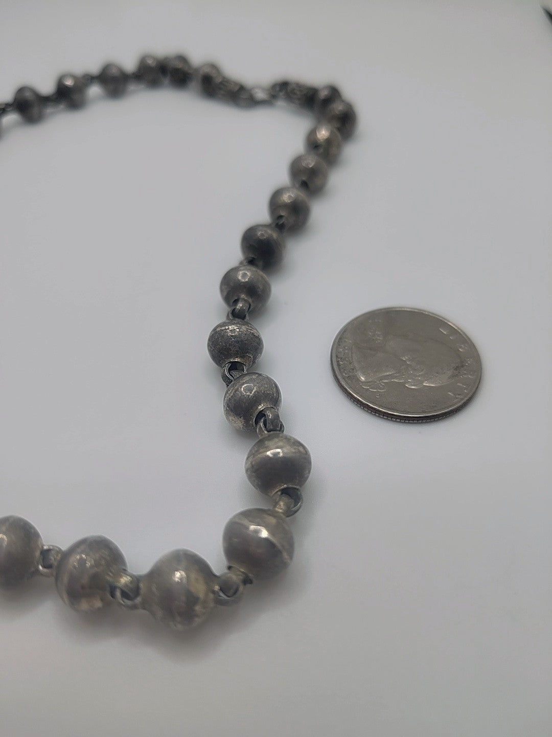 Moonseed Fine Silver Bead Necklace — Vintage .999, 39.52g